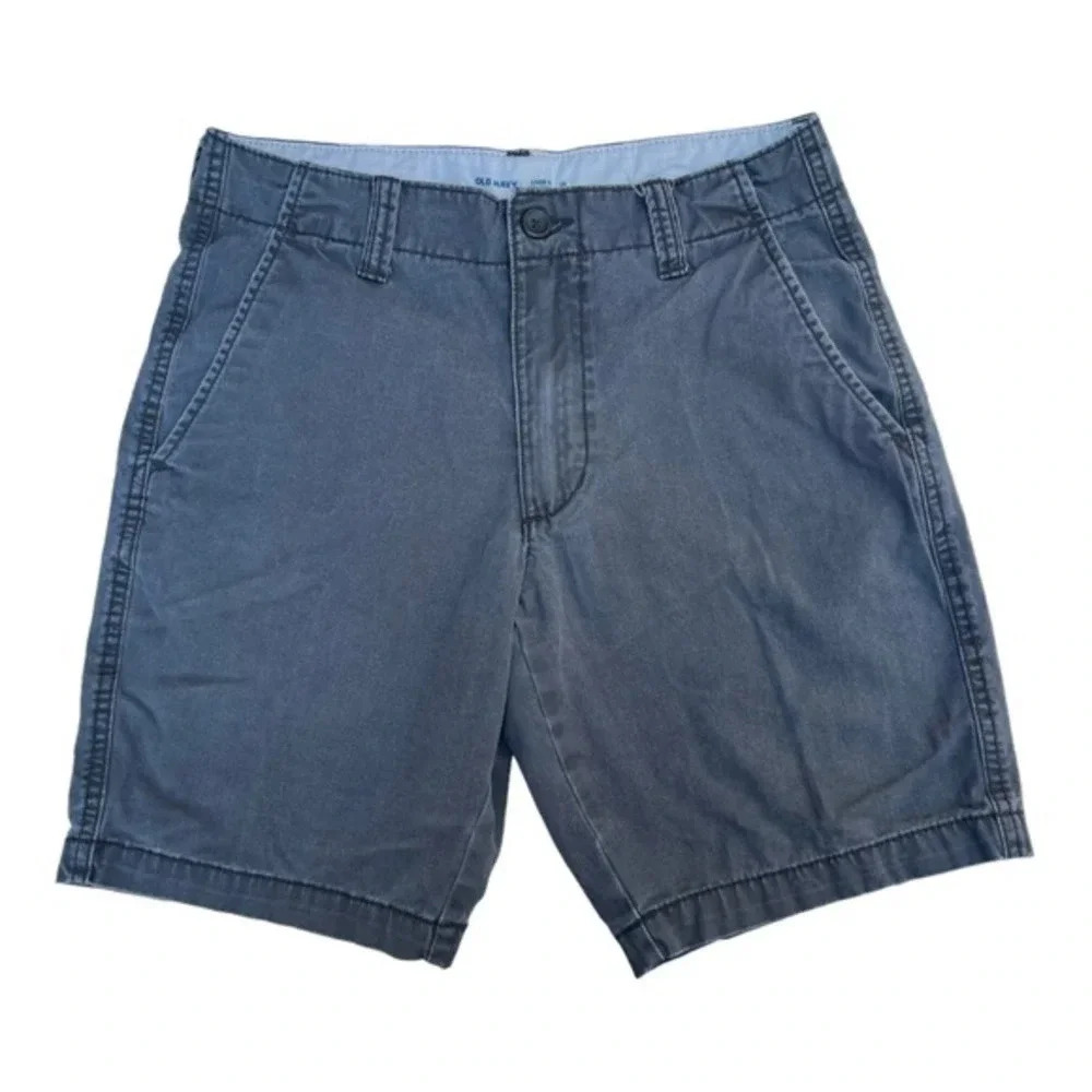 Old Navy Lived in Straight‎ Shorts Mens Size 28 Gray Flat Front 8” inseam​​​